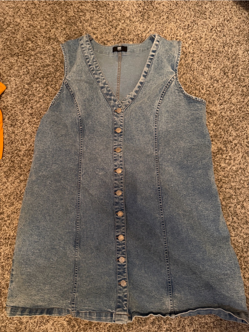 Frye Light Blue Denim Button-Front Mini Dress